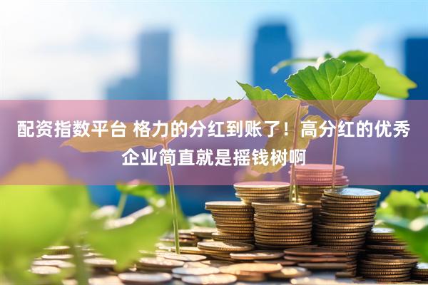 配资指数平台 格力的分红到账了！高分红的优秀企业简直就是摇钱树啊